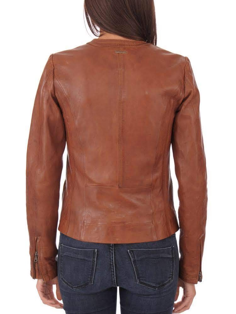 Pure Leather handmade Riding Jacket For Female/ Women's Pure Leather Motorbike Riding Jacket /Windproof Motorcycle Full Body Protective Jacket For Girl - Image 3