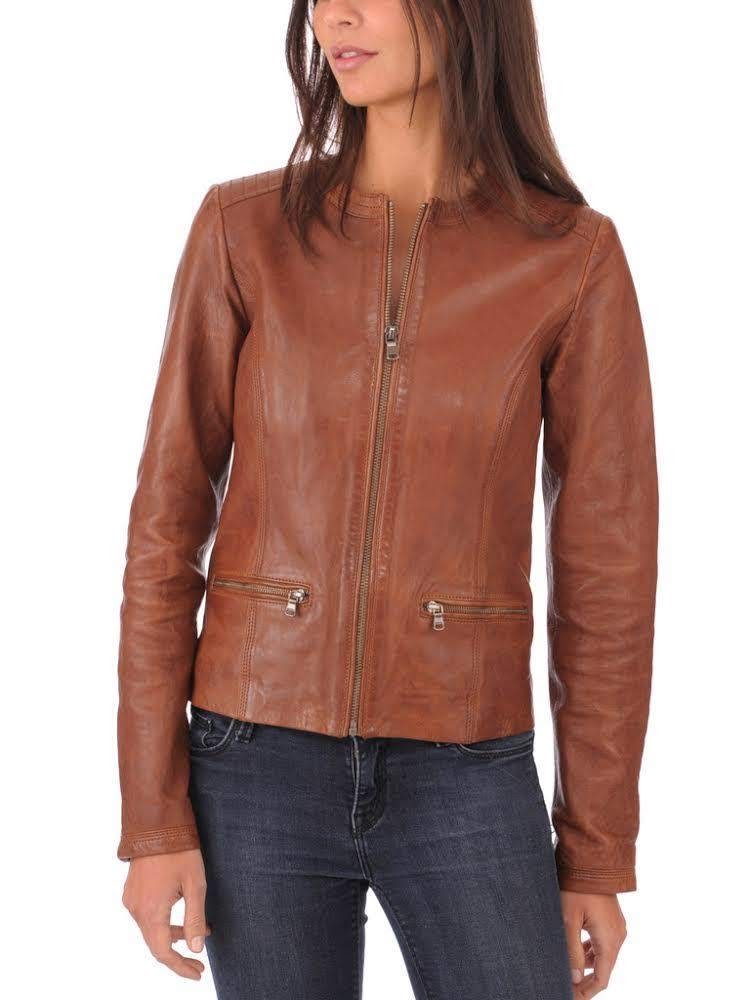 Pure Leather handmade Riding Jacket For Female/ Women's Pure Leather Motorbike Riding Jacket /Windproof Motorcycle Full Body Protective Jacket For Girl