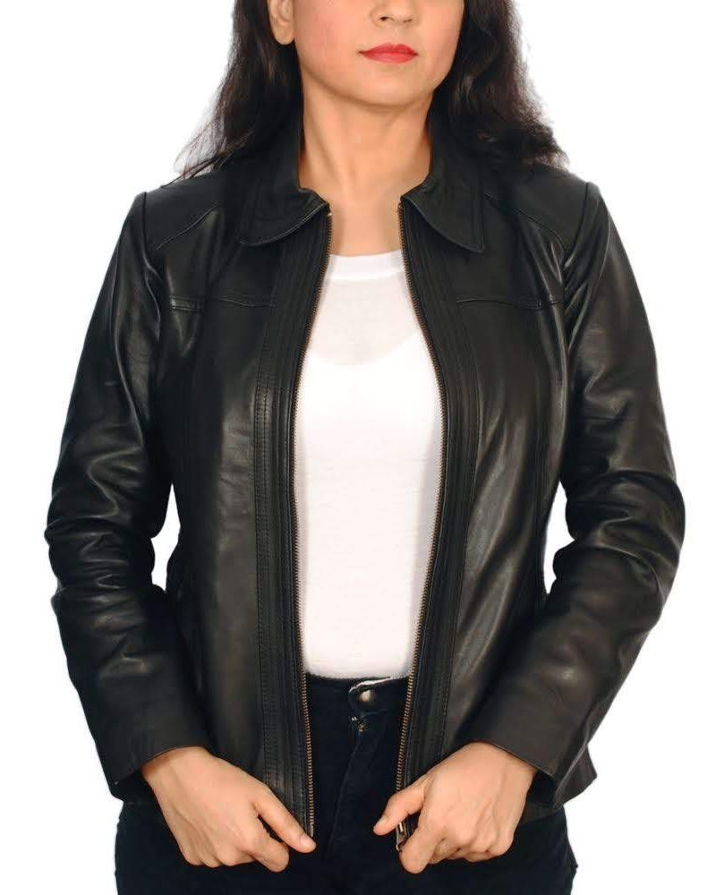 Pure Leather handmade Riding Jacket For Female/ Women's Pure Leather Motorbike Riding Jacket /Windproof Motorcycle Full Body Protective Jacket For Girl