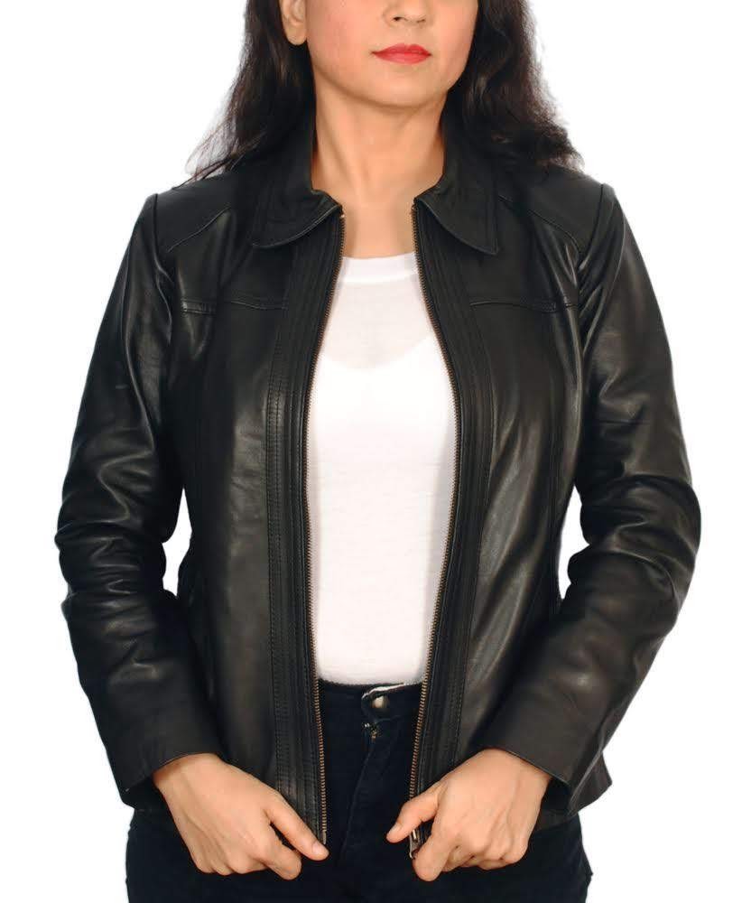 Pure Leather handmade Riding Jacket For Female/ Women's Pure Leather Motorbike Riding Jacket /Windproof Motorcycle Full Body Protective Jacket For Girl