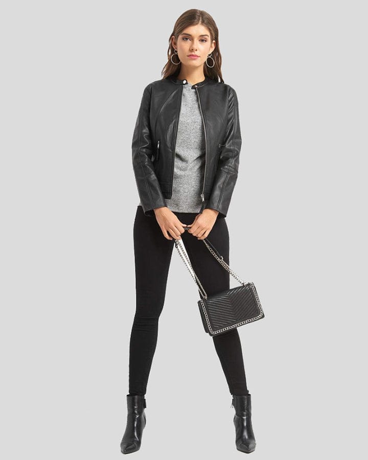 Pure Sheep Leather handmade Jacket For Female/Women’s Pure Leather Partywear Jacket /Daily use Full Body Protective Jacket For Girls