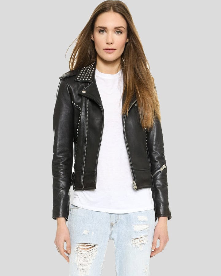 Pure Leather handmade Jacket For Female/Women’s Pure Leather Partywear Jacket /Daily use Full Body Protective Jacket For Girls