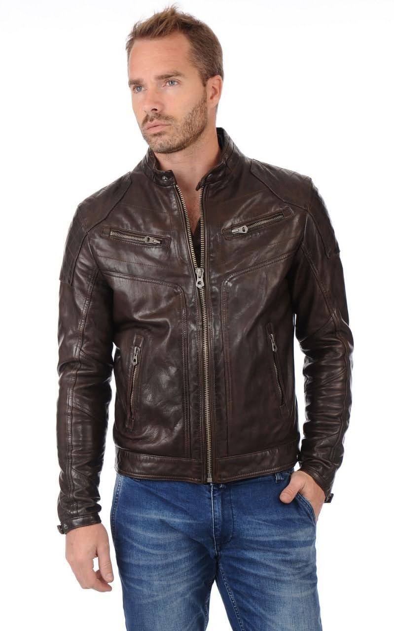 Pure Leather handmade Riding Jacket For male/men’s Pure Leather Motorbike Riding Jacket /Windproof Motorcycle Full Body Protective Jacket For Boy
