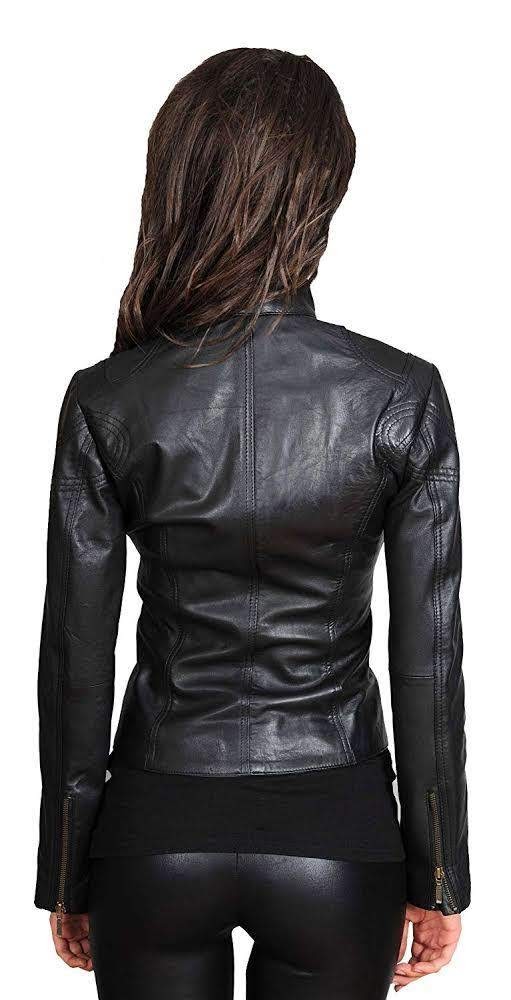 Pure Leather handmade Jacket For Female/Women’s Pure Leather Partywear Jacket /Daily use Full Upper Body Protective Jacket For Girls - Image 3